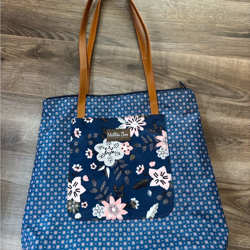 Matilda Jane Navy and Pink Floral Tote